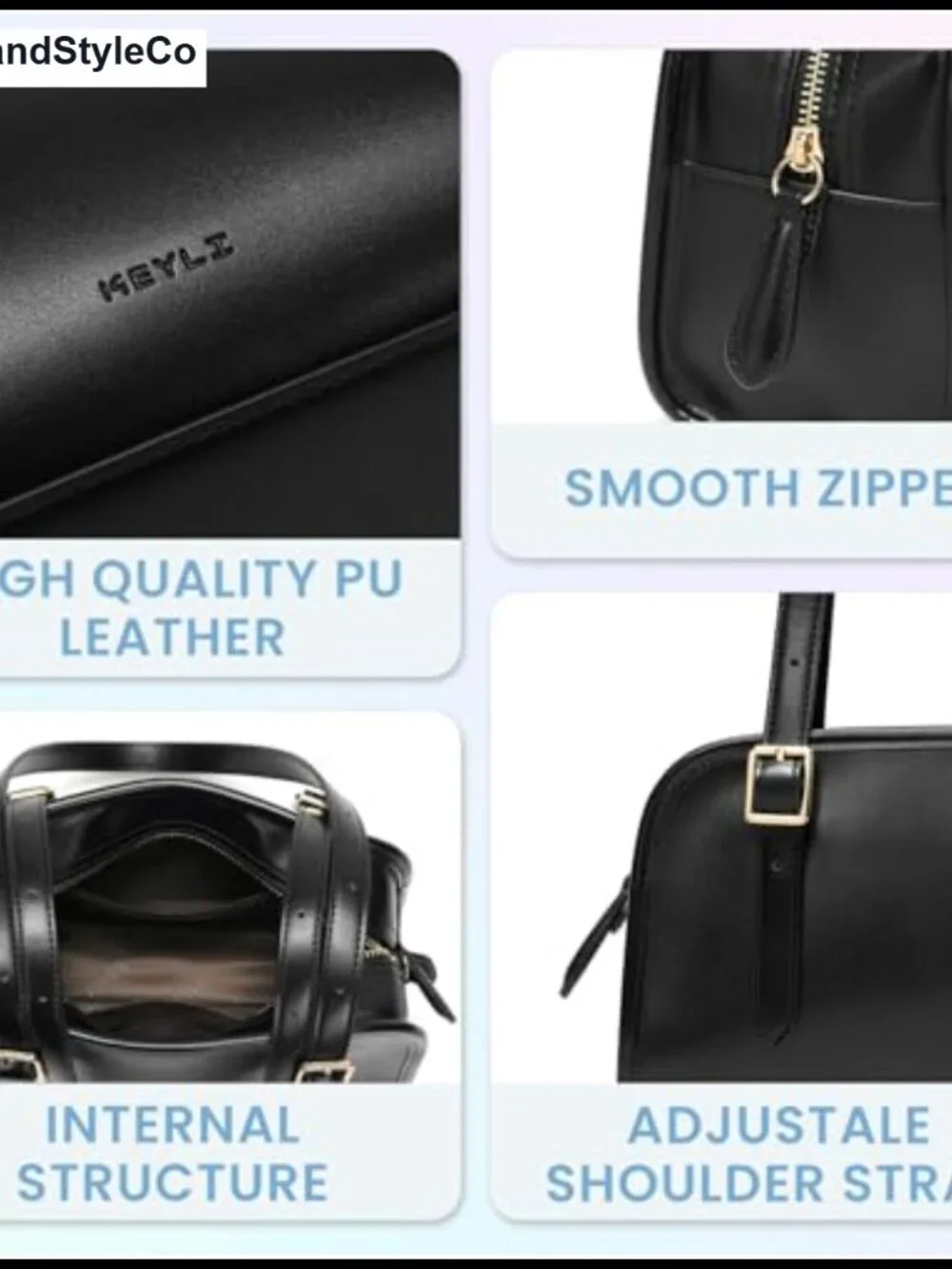 Keyli Leather Hobo Shoulder Bag with Adjustable Strap, Large Capacity Handbag